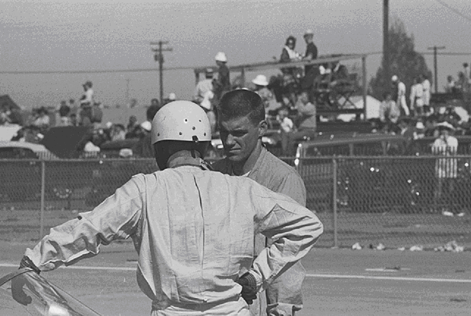 Dave MacDonald and Fireball Roberts co-drive the Shelby Cobra Roadster at the 12 HRS Sebring in 1963